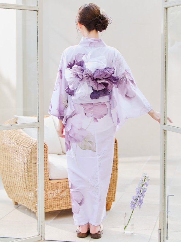 画像15: 【即日発送】アンティークパープルローズ浴衣【浴衣３点セット 浴衣/帯/下駄】[YMT] (15)