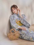 画像13: 【即日発送】グレー×フラワー浴衣  【浴衣３点セット 浴衣/帯/下駄】[OF04] (13)