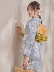 画像15: 【即日発送】グレー×フラワー浴衣  【浴衣３点セット 浴衣/帯/下駄】[OF04] (15)