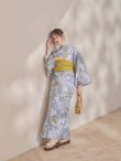 画像17: 【即日発送】グレー×フラワー浴衣  【浴衣３点セット 浴衣/帯/下駄】[OF04] (17)