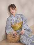 画像9: 【即日発送】グレー×フラワー浴衣  【浴衣３点セット 浴衣/帯/下駄】[OF04] (9)