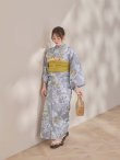 画像11: 【即日発送】グレー×フラワー浴衣  【浴衣３点セット 浴衣/帯/下駄】[OF04] (11)