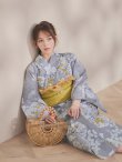 画像12: 【即日発送】グレー×フラワー浴衣  【浴衣３点セット 浴衣/帯/下駄】[OF04] (12)