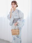 画像3: 【即日発送】 ホワイト×アイシーフラワー浴衣  【浴衣３点セット 浴衣/帯/下駄】OBI-siwa-202-ok-8-GY / HIMO-900-yn-4-GYxGY / HEKO-800-sb-5-W / YA-1023-wk-IV / GETA-02-ok-4-MOC/ [/YMT] (3)