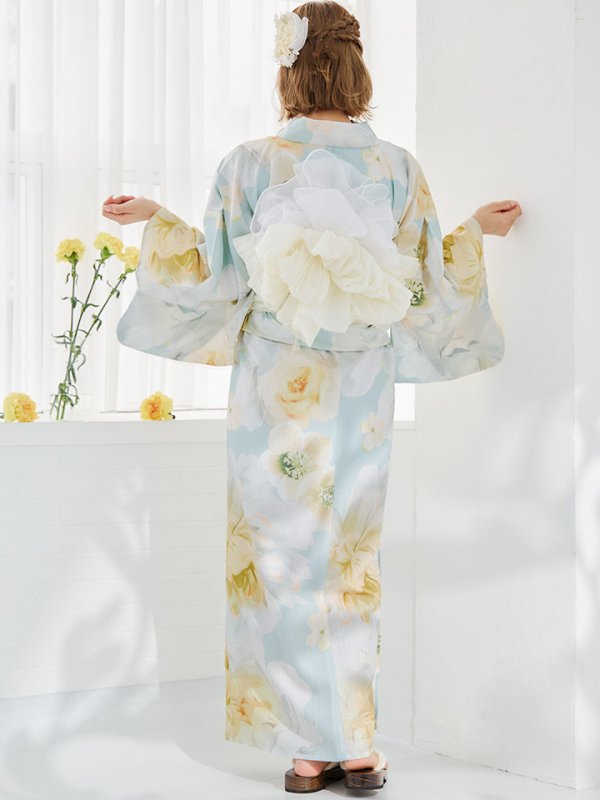 画像36: ニュアンス牡丹ペールトーン浴衣【浴衣３点セット 浴衣/帯/下駄】[YMT] (36)