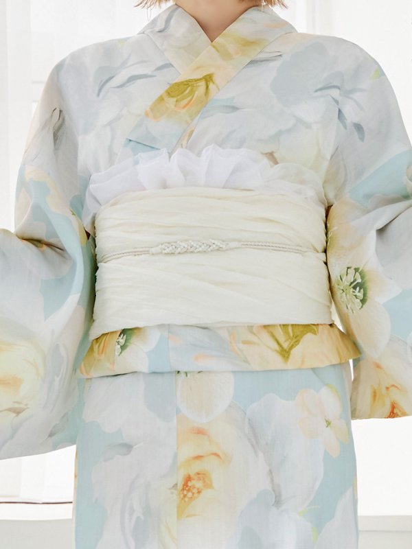 画像16: 【即日発送】ニュアンス牡丹ペールトーン浴衣  【浴衣３点セット 浴衣/帯/下駄】[YMT] (16)