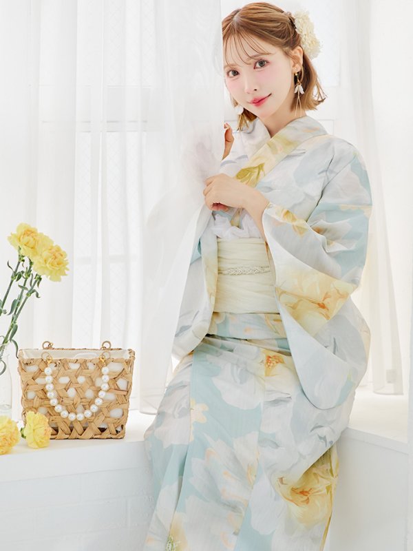 画像23: ニュアンス牡丹ペールトーン浴衣【浴衣３点セット 浴衣/帯/下駄】[YMT] (23)