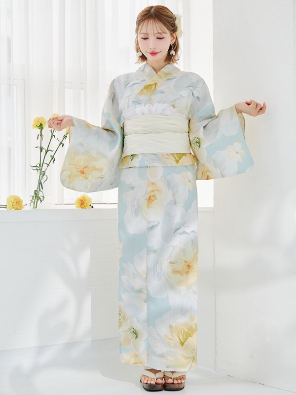 画像25: ニュアンス牡丹ペールトーン浴衣【浴衣３点セット 浴衣/帯/下駄】[YMT] (25)