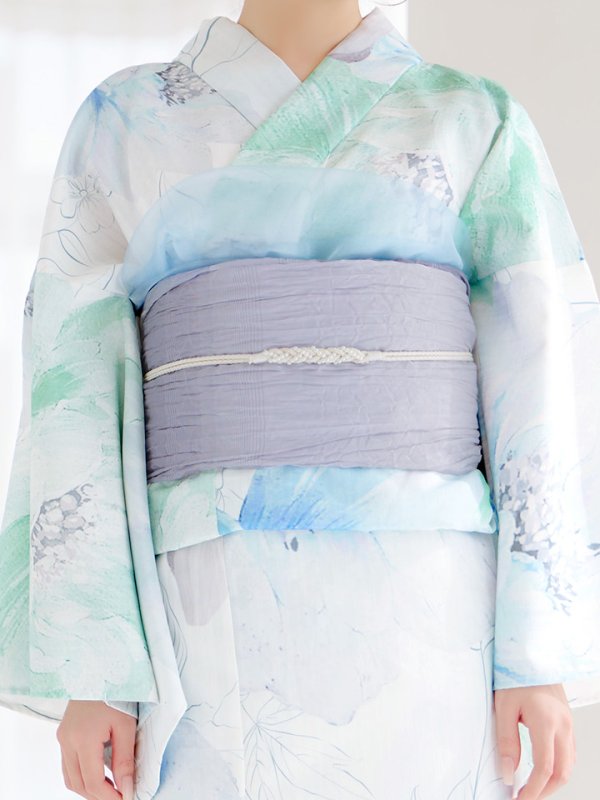 画像19: 【即日発送】【浴衣セール！】大柄アイシーミントフラワー浴衣  【浴衣３点セット 浴衣/帯/下駄】[OF04] (19)