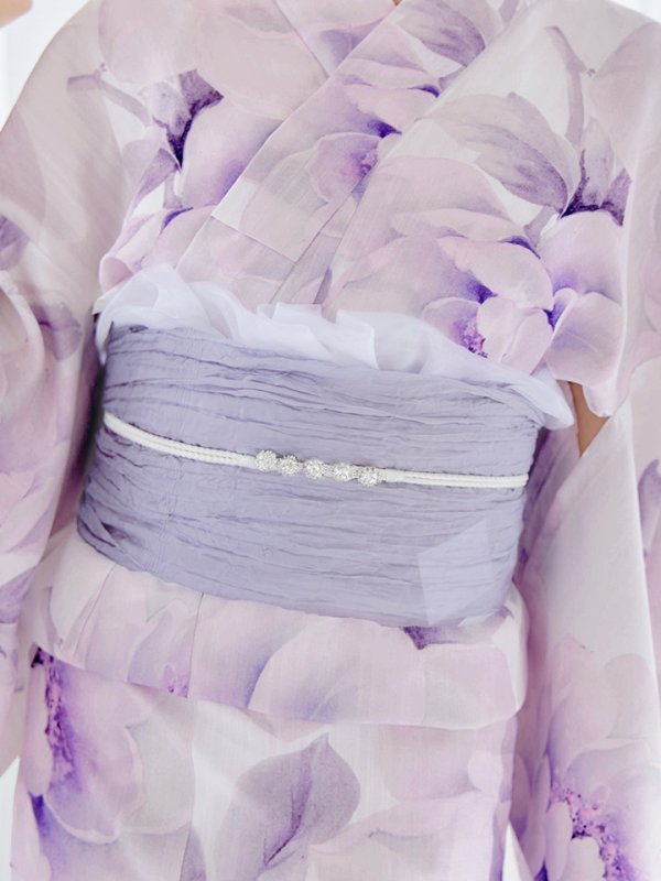 画像16: 【即日発送】ロイヤルモーブ牡丹浴衣  【浴衣３点セット 浴衣/帯/下駄】[OF04] (16)