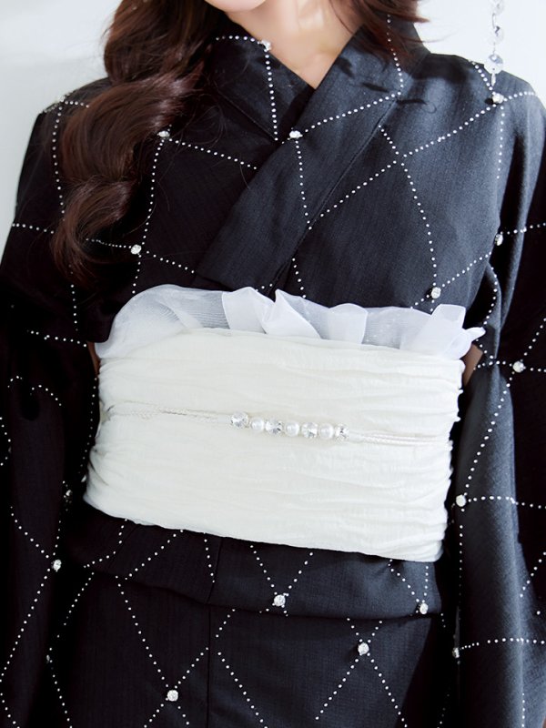 画像18: 【即日発送】アーガイルビジュー浴衣  【浴衣３点セット 浴衣/帯/下駄】[OF04/HC03] (18)