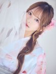 画像4: 【即日発送】ニュアンスピンク水彩朝顔浴衣 【浴衣3点セット 浴衣/帯/下駄】[YMT] (4)