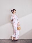 画像6: ニュアンスピンク水彩朝顔浴衣 【浴衣3点セット 浴衣/帯/下駄】[OF04] (6)
