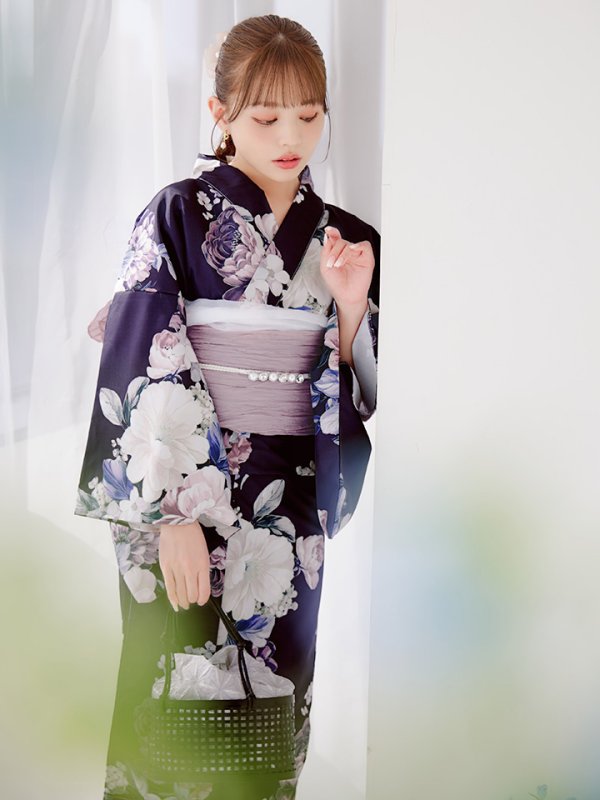 画像38: 【即日発送】クラシカルフラワーブーケ浴衣  【浴衣３点セット 浴衣/帯/下駄】[OF04] (38)