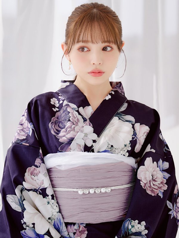 画像46: 【即日発送】クラシカルフラワーブーケ浴衣  【浴衣３点セット 浴衣/帯/下駄】[OF04] (46)