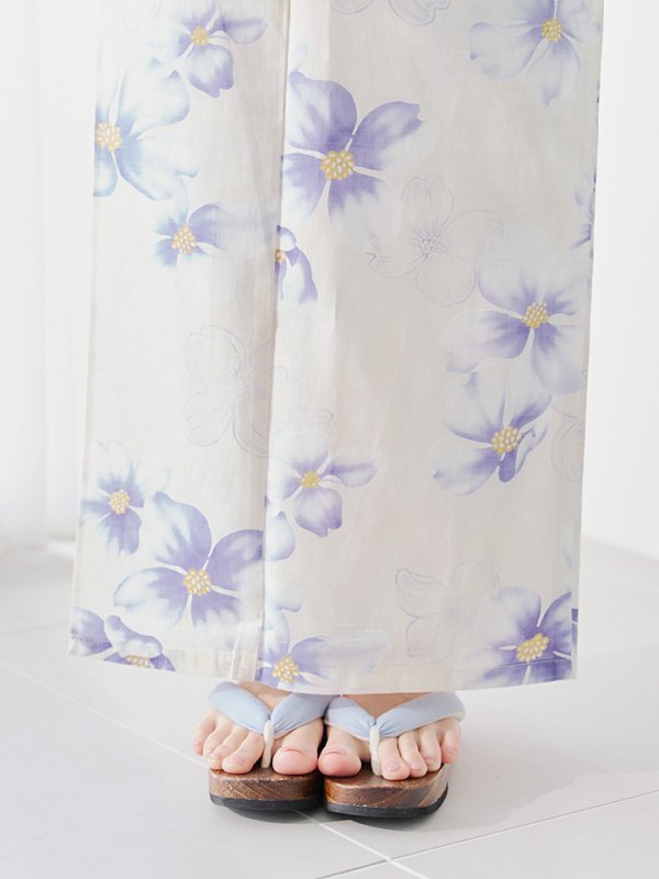 画像16: 【即日発送】紫の花揺蕩う浴衣  【浴衣３点セット 浴衣/帯/下駄】[YMT] (16)