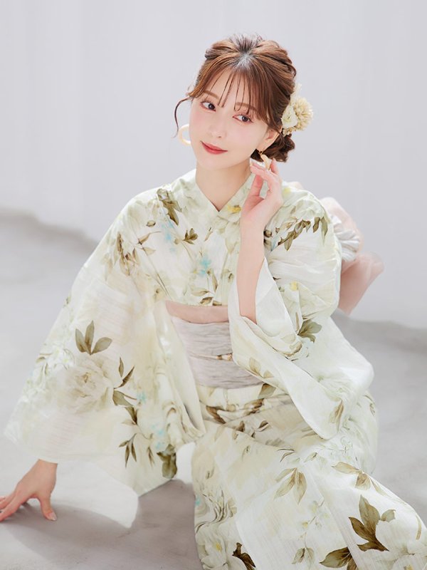 画像5: 【即日発送】秋静牡丹の大人浴衣  【浴衣３点セット 浴衣/帯/下駄】[YMT] (5)