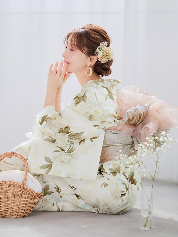 画像7: 【即日発送】秋静牡丹の大人浴衣  【浴衣３点セット 浴衣/帯/下駄】[YMT] (7)