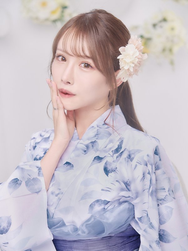 画像3: 【即日発送】1人で簡単に着られる！ワンピース / セパレート浴衣セット 水彩椿柄 【浴衣4点セット】[YMT] (3)