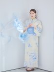 画像11: 【予約 / 5月上旬発送予定】グラデーションブルー牡丹和モダン浴衣 OBI-lame-400-kj-12-TrBL / HIMO-900-yn-5-IV / HEKO-800-sb-5-W / YA-1001-kj-BL / GETA-01-kj-2-BL/ [o/YMT] (11)