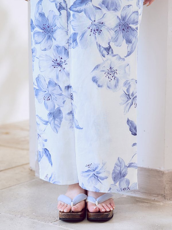 画像19: モダンフラワー大人エレガント浴衣  【浴衣３点セット 浴衣/帯/下駄】[OF04] (19)