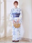 画像4: モダンフラワー大人エレガント浴衣  【浴衣３点セット 浴衣/帯/下駄】[OF04] (4)