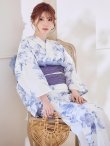 画像16: モダンフラワー大人エレガント浴衣  【浴衣３点セット 浴衣/帯/下駄】[OF04] (16)