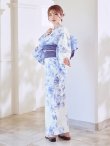 画像7: モダンフラワー大人エレガント浴衣  【浴衣３点セット 浴衣/帯/下駄】[OF04] (7)
