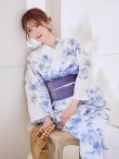 画像8: モダンフラワー大人エレガント浴衣  【浴衣３点セット 浴衣/帯/下駄】[OF04] (8)