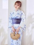 画像10: モダンフラワー大人エレガント浴衣  【浴衣３点セット 浴衣/帯/下駄】[OF04] (10)