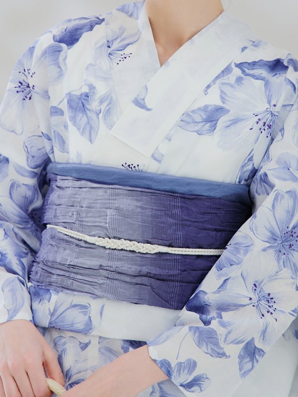 画像21: 【即日発送】モダンフラワー大人エレガント浴衣【浴衣３点セット 浴衣/帯/下駄】[OF04] (21)