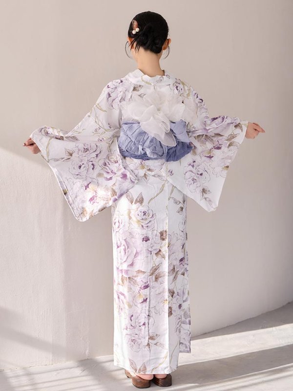 画像17: 【即日発送】藤霞のアンティークローズ浴衣  【浴衣３点セット 浴衣/帯/下駄】[OF04/HC03] (17)