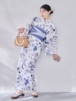 画像8: 【即日発送】水墨ニュアンスフラワー浴衣  【浴衣３点セット 浴衣/帯/下駄】[OF04/HC03] (8)