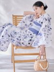 画像10: 【即日発送】水墨ニュアンスフラワー浴衣  【浴衣３点セット 浴衣/帯/下駄】[OF04/HC03] (10)