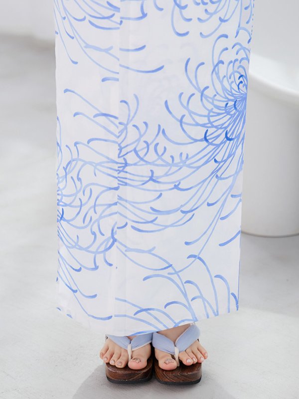 画像16: 【即日発送】白菊月の古典浴衣  【浴衣３点セット 浴衣/帯/下駄】[YMT] (16)