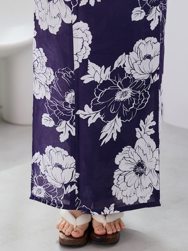 画像15: 【即日発送】スタイリッシュ牡丹モダン浴衣  【浴衣３点セット 浴衣/帯/下駄】[YMT] (15)