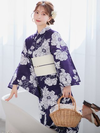 JEWELS ソフトモダンシアーフラワー浴衣 即日発送】ソフトモダンシアーフラワー浴衣【浴衣3点セット 浴衣/帯