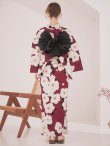 画像15: 【予約 / 5月中旬発送予定】白椿と梅の花柄浴衣 OBI-siwa-204-wk-1-B / HIMO-902-kj-5-RosePK / / YA-1066-kj-IV / GETA-02-ok-8-RoseP/ [yo/OF01] (15)