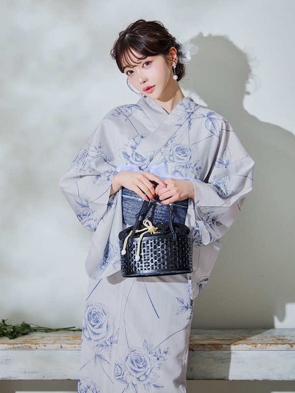 画像12: 【即日発送】【Riuコラボ】ブルーローズ浴衣  【浴衣３点セット 浴衣/帯/下駄】[YMT] (12)