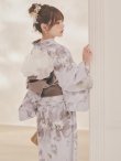 画像12: 【即日発送】ブラウンアンティークフラワー浴衣【浴衣３点セット 浴衣/帯/下駄】[OF04] (12)