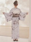 画像14: 【即日発送】ブラウンアンティークフラワー浴衣【浴衣３点セット 浴衣/帯/下駄】[OF04] (14)