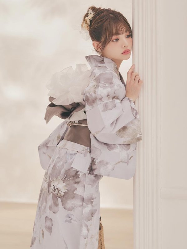 画像7: 【即日発送】ブラウンアンティークフラワー浴衣【浴衣３点セット 浴衣/帯/下駄】[OF04] (7)