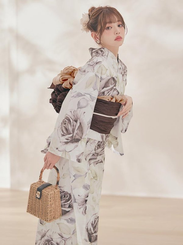 画像13: 送料無料！エクリュアンティークローズ浴衣【浴衣３点セット 浴衣/帯/下駄】[OF04]【予約 / 4月上旬発送予定】 (13)