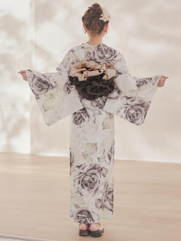 画像16: 送料無料！エクリュアンティークローズ浴衣【浴衣３点セット 浴衣/帯/下駄】[OF04]【予約 / 4月上旬発送予定】 (16)