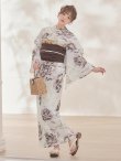 画像4: 送料無料！エクリュアンティークローズ浴衣【浴衣３点セット 浴衣/帯/下駄】[OF04]【予約 / 4月上旬発送予定】 (4)