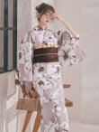 画像7: 【即日発送】モカブラウンアンティークブーケ浴衣【浴衣３点セット 浴衣/帯/下駄】[OF04] (7)