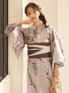 ブラウンリーフデザイン浴衣