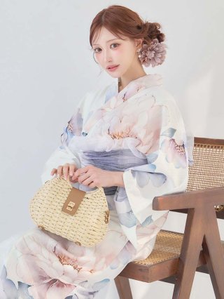 メゾンドフルール 浴衣 ピオニー 芍薬 3点セット 浴衣セール】【即日発送】ロマンティックピオニー浴衣【浴衣3点セット