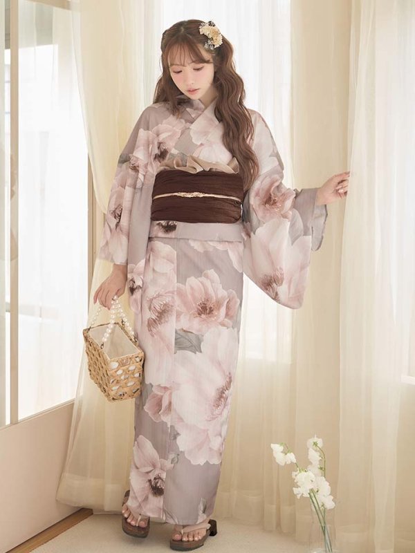 画像3: 送料無料！ソフトピンクブロッサム浴衣【浴衣３点セット 浴衣/帯/下駄】[OF04]【予約 / 4月上旬発送予定】 (3)