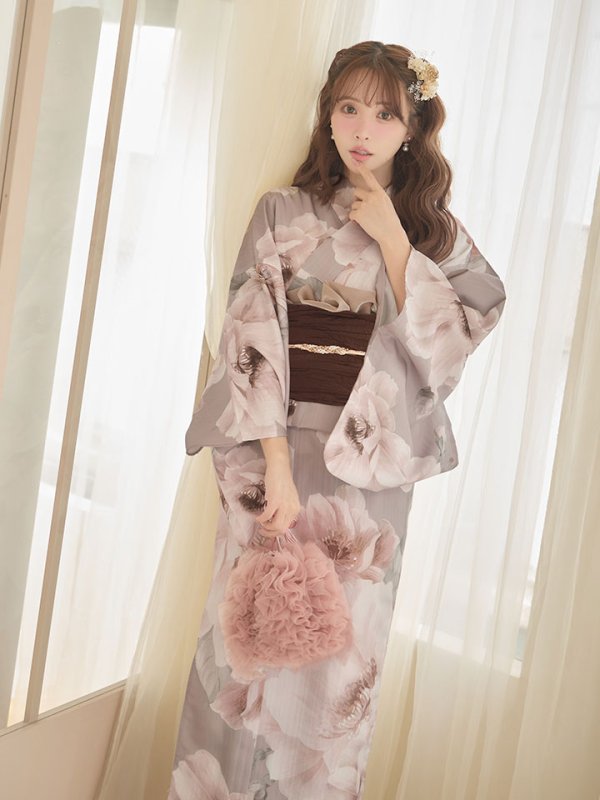 画像5: 送料無料！ソフトピンクブロッサム浴衣【浴衣３点セット 浴衣/帯/下駄】[OF04]【予約 / 4月上旬発送予定】 (5)